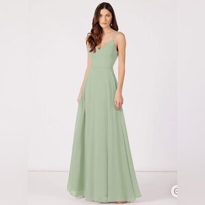 Azazie Janine Dusty Sage Bridesmaid Dress
